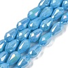 Opaque Solid Color Electroplate Glass Beads Strands EGLA-N013-P4mm-B10-1