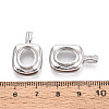 925 Sterling Silver Rectangle Blank Bezel Cup Pendant Cabochon Settings STER-T008-86P-3