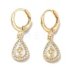 Real 18K Gold Plated Brass Dangle Leverback Earrings EJEW-L269-003G-03-1