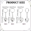 6Pcs 3 Styles Stainless Steel Pattern Locket Pendant Keychains KEYC-ME0001-17A-2
