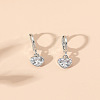 Heart Brass Clear Cubic Zirconia Hoop Earrings FS-WGFA497-03-1