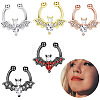 316L Stainless Steel Clear Cubic Zirconia Halloween Bat Clip-on Nose Septum Rings WG4B0C3-02-2