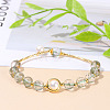 Natural Lodolite Quartz Round Beads Stretch Bracelets WG049BD-03-1