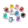 AB Color Resin Cube Pendants RESI-U002-04-1