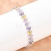 Platinum Tone Brass Micro Pave Cubic Zirconia Tennis Bracelets BJEW-B160-13P-1