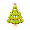 Christmas Tree Resin Brooch Pin with Rhinestone XMAS-PW0001-266-1