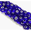 Handmade Evil Eye Lampwork Flat Round Bead Strands LAMP-L058-12mm-04-1