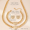 Heart Alloy Crystal Rhinestone Chain Necklaces & Stud Earrings & Link Bracelets Sets FS-WGBF8A8-01-4