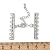 Brass Clear Cubic Zirconia Chain Extender KK-F893-10P-3