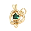 Valentine's Day Brass Micro Pave Cubic Zirconia Pendants KK-D258-10G-01-2