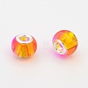 Two Tone Transparent Glass European Beads GPDL-J008-01S-1