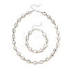 Oval CCB Plastic Beads Necklace & Bracelets Sets SJEW-JS01375-2