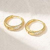 Rack Plating Brass Micro Pave Cubic Zirconia Hoop Earrings EJEW-H143-25G-01-2