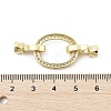 Brass Micro Pave Clear Cubic Zirconia Fold Over Clasps KK-U059-09G-3