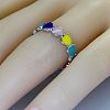 Heart Zinc Alloy Enamel Finger Rings WG3FD51-01-4