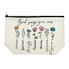 Printed Linen Storage Zipper Clutch Bags ABAG-Z002-01A-1