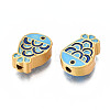 Rack Plating Alloy Enamel Beads ENAM-N056-037A-3