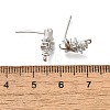 Brass with Cubic Zirconia Stud Earrings Finding KK-Q048-14P-3