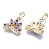 Brass Micro Cubic Zirconia Charms KK-N235-031D-2