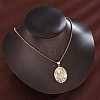 Religion Brass Emboss Saint Oval Medal Pendant Necklaces for Men Women WGEF5D0-01-2