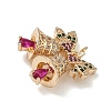Brass Micro Pave Cubic Zirconia Pendants KK-B162-01-2