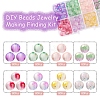 176Pcs 8 Colors Frosted Spray Painted Glass Beads GLAA-YW0001-38-2