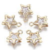 Brass Micro Cubic Zirconia Charms X-KK-N235-034A-1