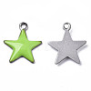 201 Stainless Steel Enamel Charms STAS-N088-14F-2