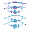 4Pcs 2 Colors Adjustable Cloth Cord Braided Bracelets for Women BJEW-FH0001-17-1