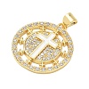 Religion Cross Brass Micro Pave Clear Cubic Zirconia Pendants CU-CBA83A6-03A-G02-2