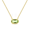 304 Stainless Steel Pave Cubic Zirconia Oval Birth Stone Pendant Necklaces for Women FS-WGC2097-10-2
