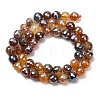 Electroplated Natural Agate Beads Strands G-B191-A07-8mm-13-4