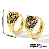 Brass Pave Cubic Zirconia Hoop Earrings NQ9998-3-2