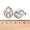 Oval 304 Stainless Steel Stud Earrings EJEW-A125-79B-P-5