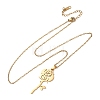 304 Stainless Steel Rose Flower Pendant Cable Chain Necklaces for Men Women NJEW-K308-05C-G-4