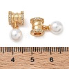SHEGRACE Brass Micro Pave Cubic Zirconia Tube Beads XGRQ4G700-699G-3