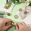 12Pcs 6 Colors Brass Rhinestone Cufflinks DIY-GL0007-16-3