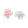 4Pcs Frosted Acrylic Bead Caps Pendants PALLOY-MZ01310-2