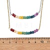 Dyed Natural Malaysia Jade Rondelle Chakra Pendant Duo Tone 304 Stainless Steel Cable Chain Double Layer Necklaces for Women NJEW-JN06649-4