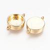 Real 18K Gold Plated Brass Cabochon Connector Settings KK-K177-02B-G-1