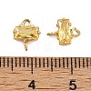 SHEGRACE Brass Pave Cubic Zirconia Rectangle Connector Charms XGRQ2O050-438C-G-3