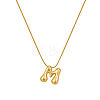 304 Stainless Steel Alphabet Pendant Necklaces for Men and Women GP1122-13-1
