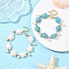 2Pcs 2 Colors Ocean Theme Round Shell Pearl Beads Charm Bracelets BJEW-JB14132-1