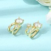 Brass Micro Pave Cubic Zirconia Cuff Earrings CU-CBAE7DF-36G-2