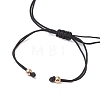 Adjustable Evil Eye Glass Seed Beads Link Nylon Cord Braided Bracelets BJEW-MZ00085-4