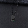 201 Stainless Steel Ruby Rhinestone Pendant Necklaces FS-WGBCC8A-03-1