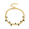 Rhinestone Charms Bracelet with Curb Chains BJEW-P273-01G-2