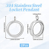 2Pcs Stainless Steel Locket Pendants STAS-BBC0010-31C-2