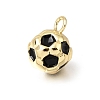 Brass Black Enamel Pendants KK-Z163-02G-B-2