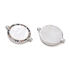 Rack Plating Brass Micro Pave Colorful Cubic Zirconia Connector Charms CU-CBA01AA-22P-2